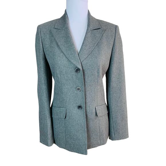 Le Suit Essentials Size 6 Women's Blazer Jacket Gray Career Capsule Wardrobe - Picture 1 of 9